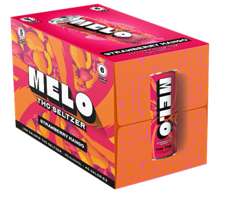 MELO THC Seltzer Strawberry Mango 24 COUNT CASE